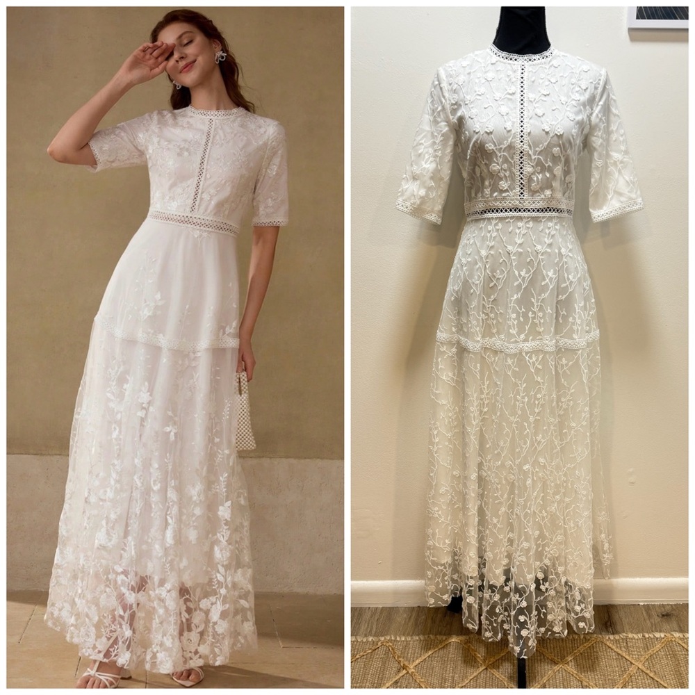 White embroidered dress